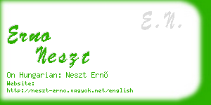 erno neszt business card